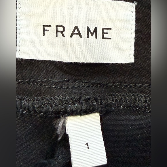 FRAME Jetset High Rise Palazzo Jeans Black Wide Leg Pull-On Denim Size 28 - Picture 8 of 11